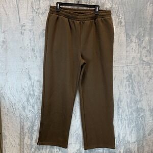 Mode of One‎ Men's Sweatpants L Brown Drawstring Elastic Pull On Zip Ankle